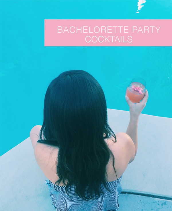 Bachelorette party cocktails by the pool in Palm Springs - recipes from Shaker & Spoon